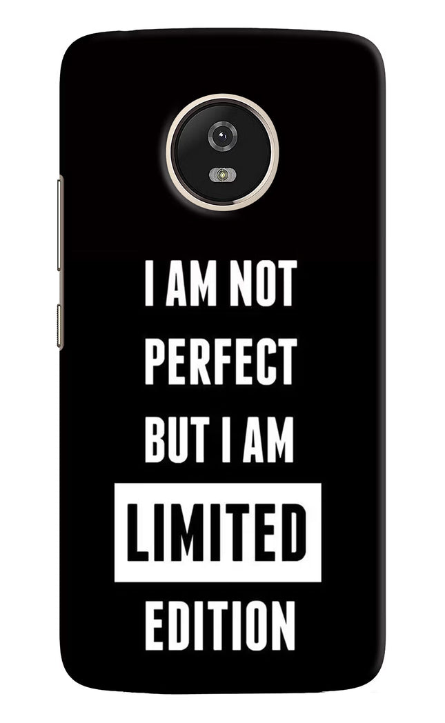 I Am Not Perfect But I Am Limited Edition Moto G5 Hard Case Back Cover by Casekaro