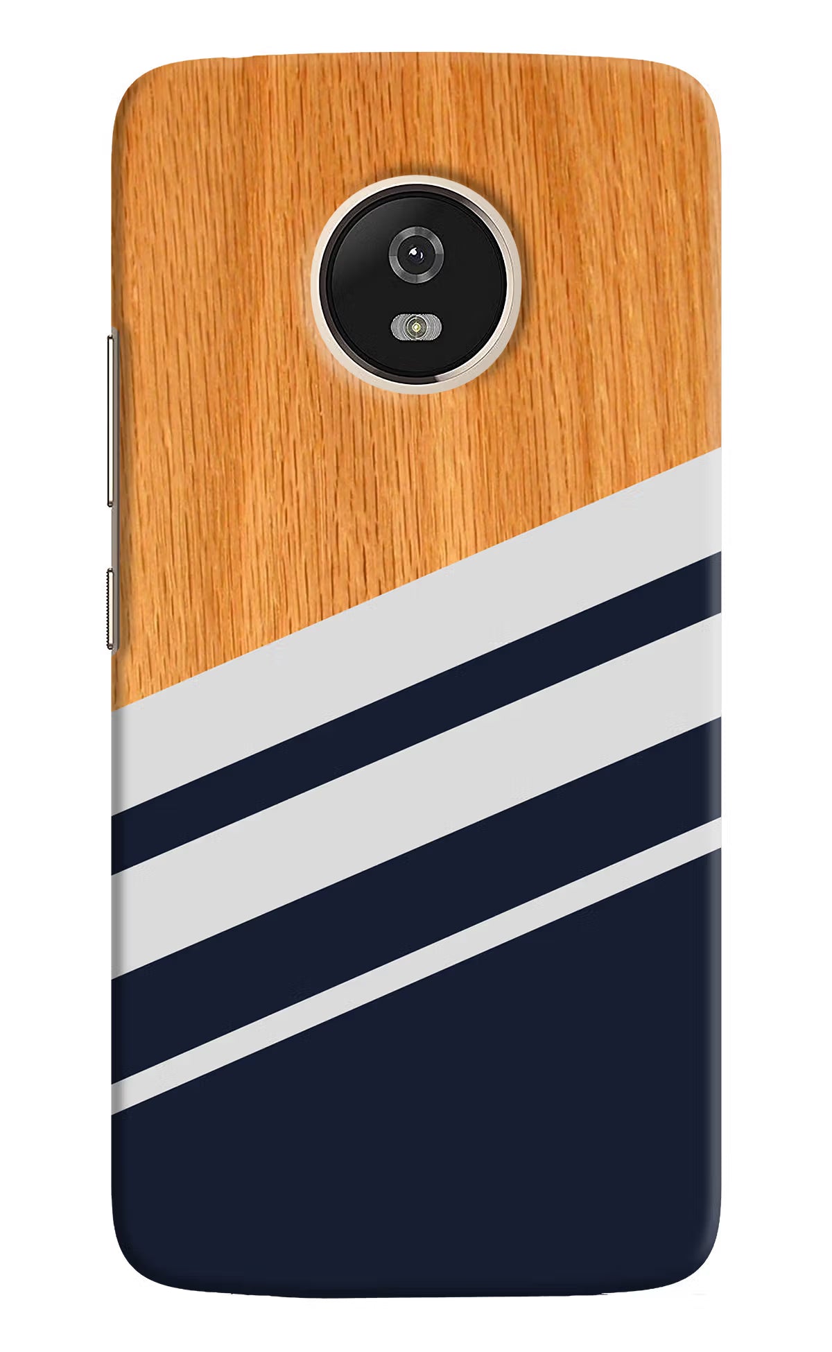 Blue and white wooden Moto G5 Hard Case Back Cover by Casekaro