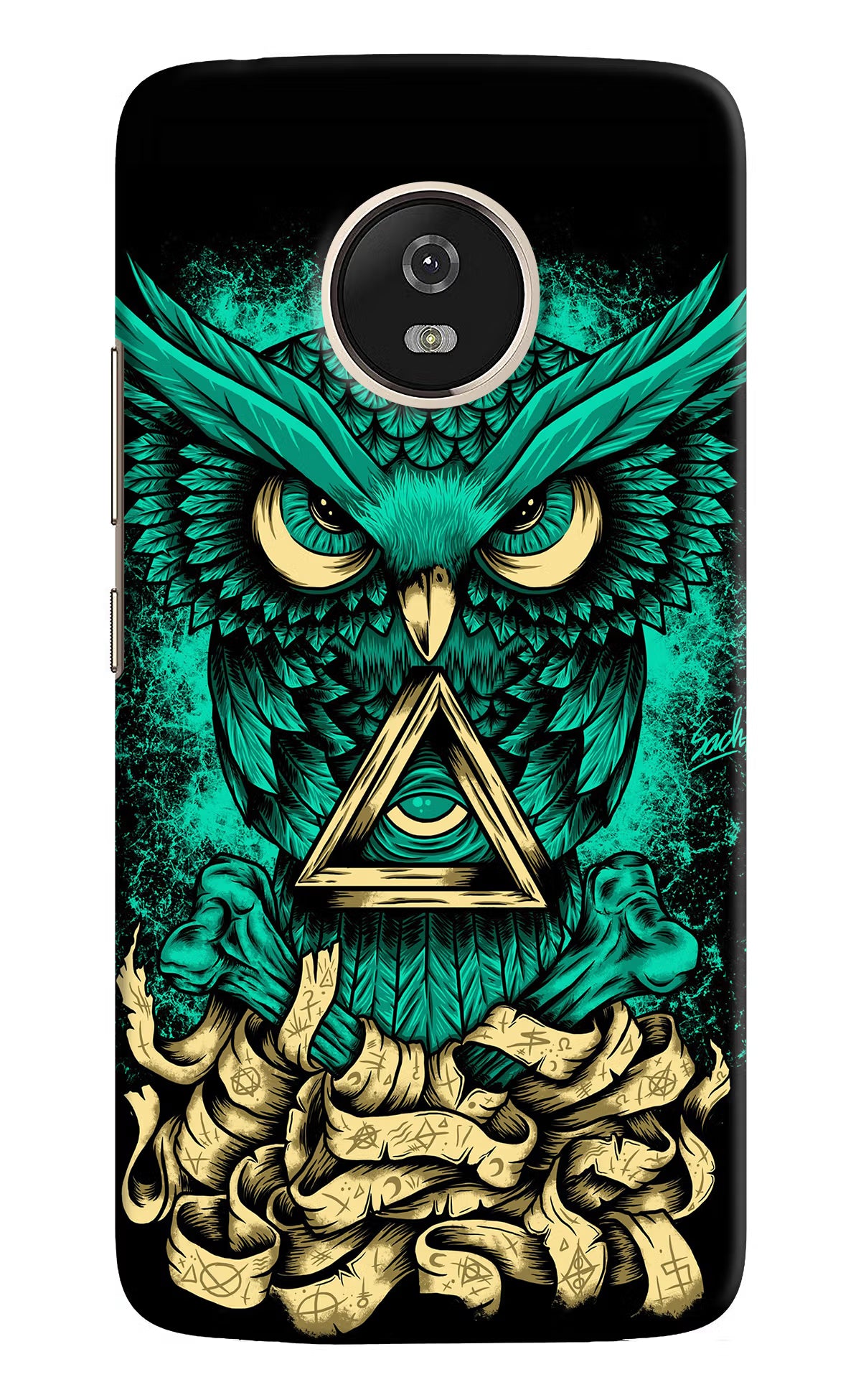 Green Owl Moto G5 Hard Case Back Cover by Casekaro