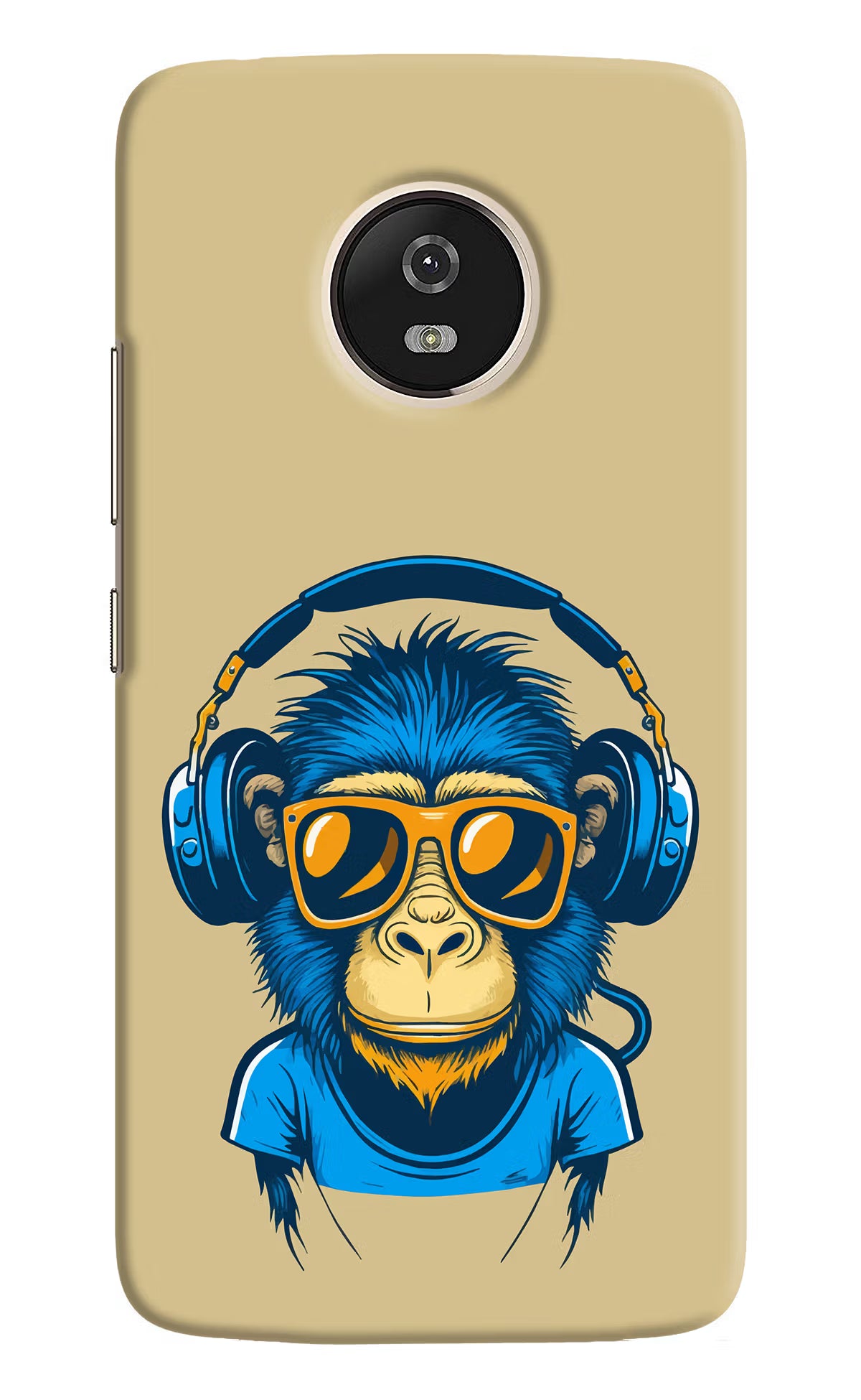 Monkey Headphone Moto G5 Hard Case Back Cover by Casekaro