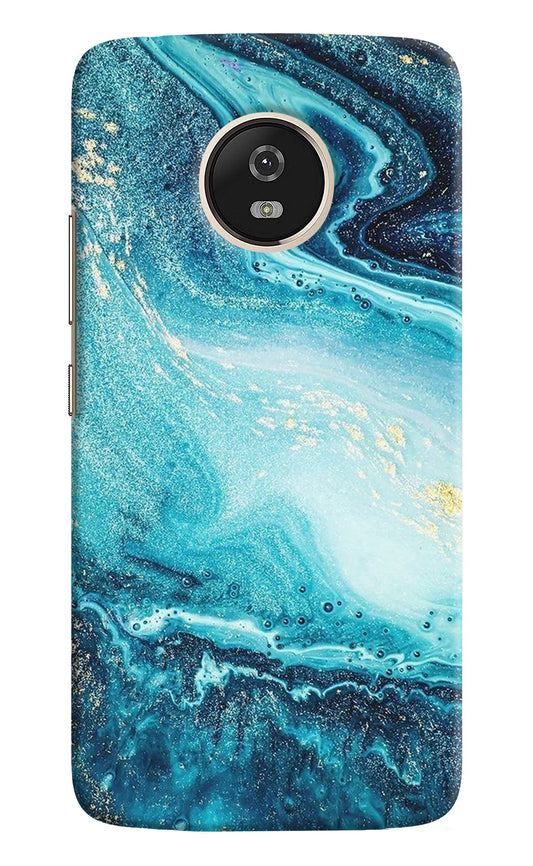 Blue Glitter Marble Moto G5 Hard Case Back Cover by Casekaro