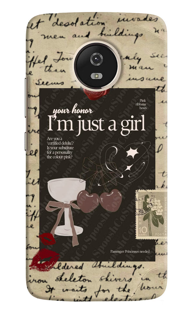 I am just a girl Moto G5 Hard Case Back Cover by Casekaro