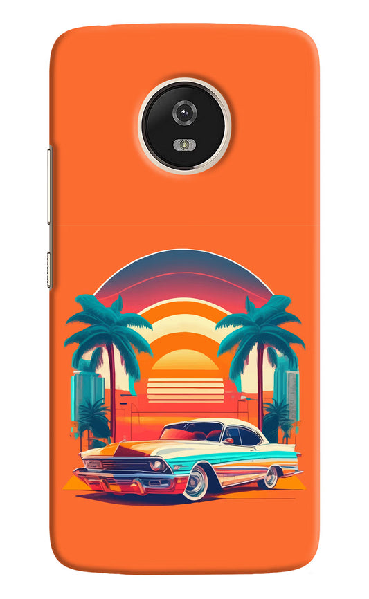 Palm Drive 80s Moto G5 Hard Case Back Cover by Casekaro