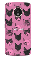 Pink Cats Moto G5 Hard Case Back Cover by Casekaro
