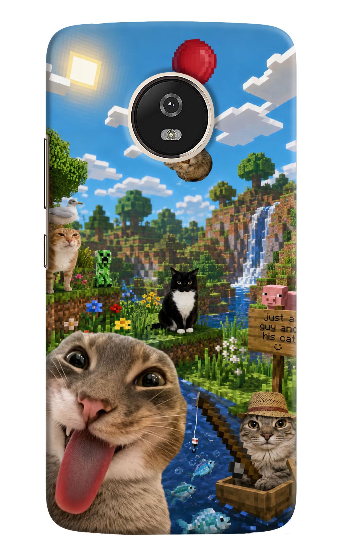 Minecraft Cat Chaos Moto G5 Back Cover