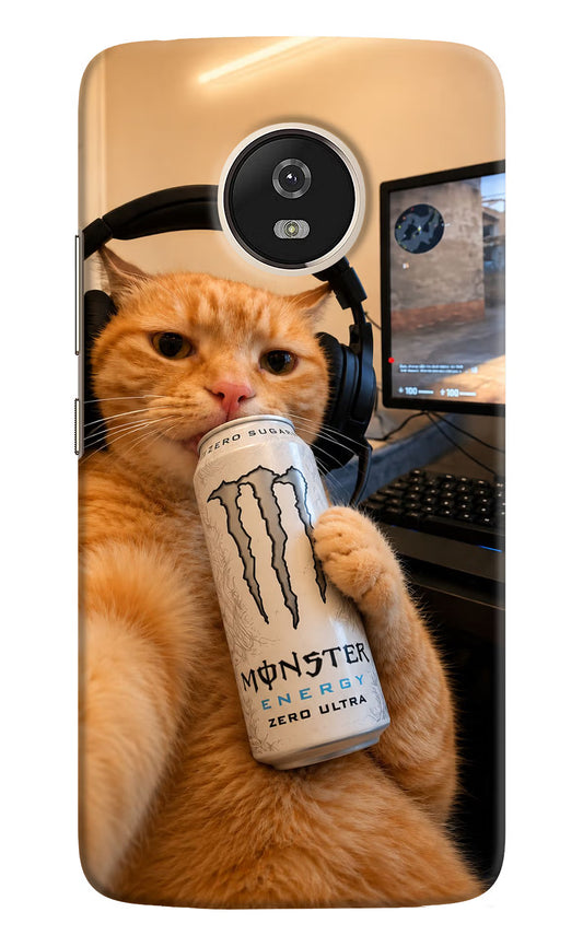Gamer Cat Energy Moto G5 Hard Case Back Cover by Casekaro
