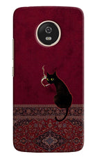 Midnight Cat Moto G5 Hard Case Back Cover by Casekaro