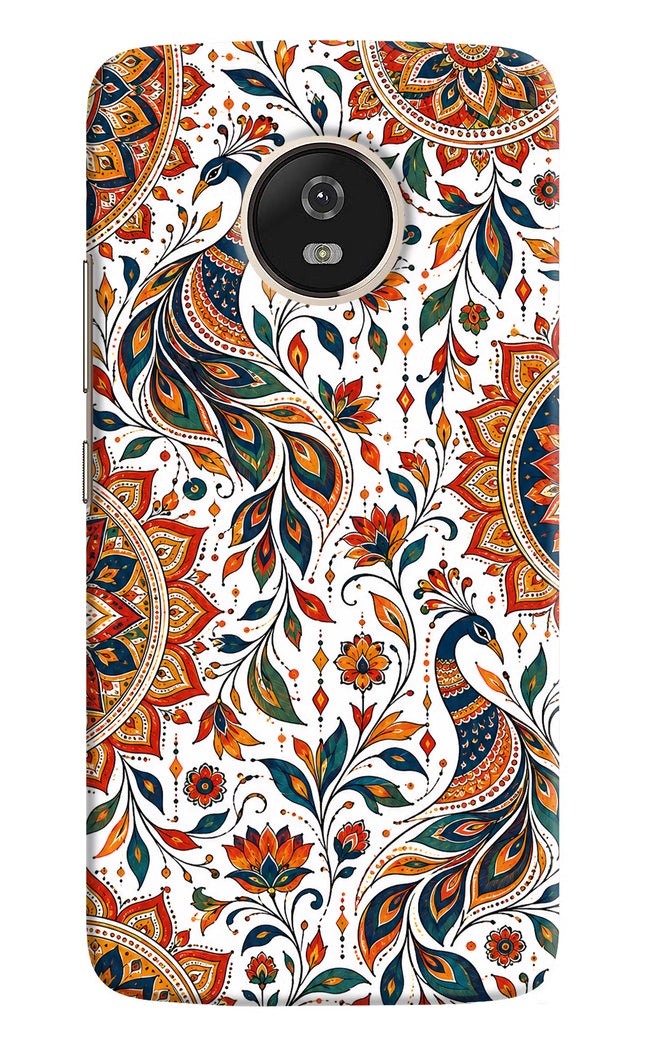 White Mayura Moto G5 Hard Case Back Cover by Casekaro