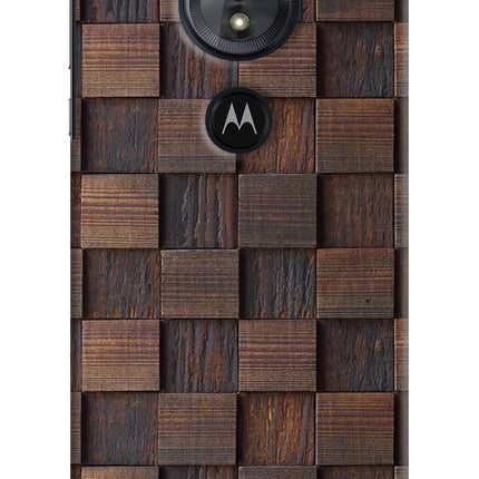 Wooden Cube Design Moto G6 Play Hard Case Back Cover by Casekaro
