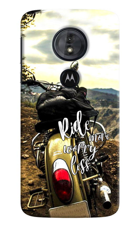 Ride More Worry Less Moto G6 Play Hard Case Back Cover by Casekaro
