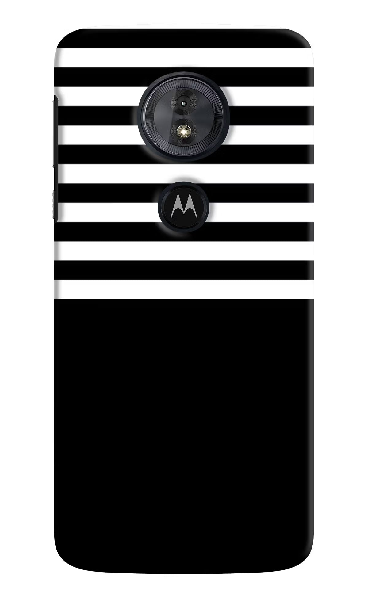 Black and White Print Moto G6 Play Hard Case Back Cover by Casekaro