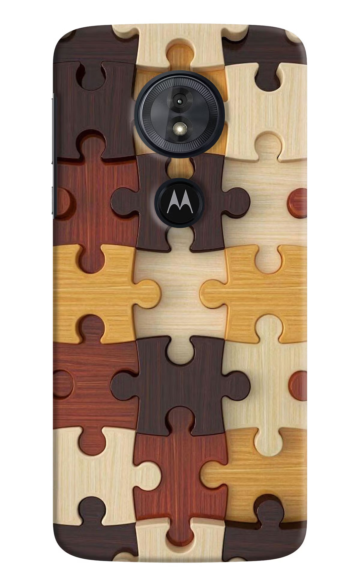 Wooden Puzzle Moto G6 Play Hard Case Back Cover by Casekaro