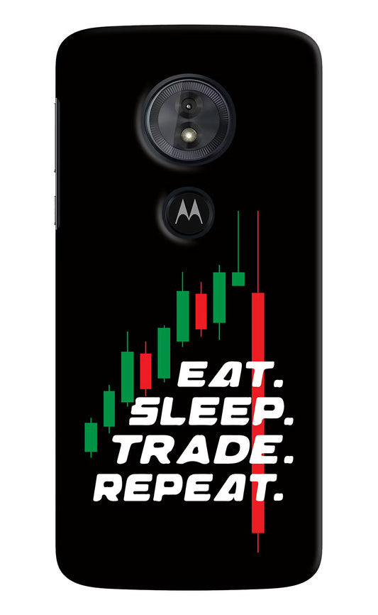 Eat Sleep Trade Repeat Moto G6 Play Hard Case Back Cover by Casekaro