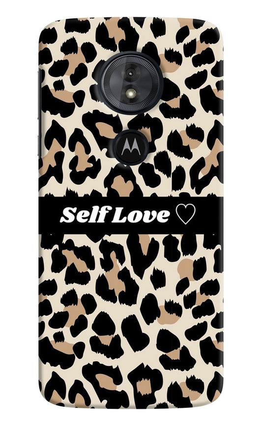 Leopard Print Self Love Moto G6 Play Back Cover