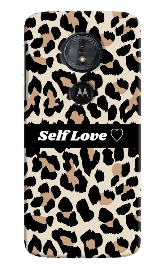 Leopard Print Self Love Moto G6 Play Hard Case Back Cover by Casekaro