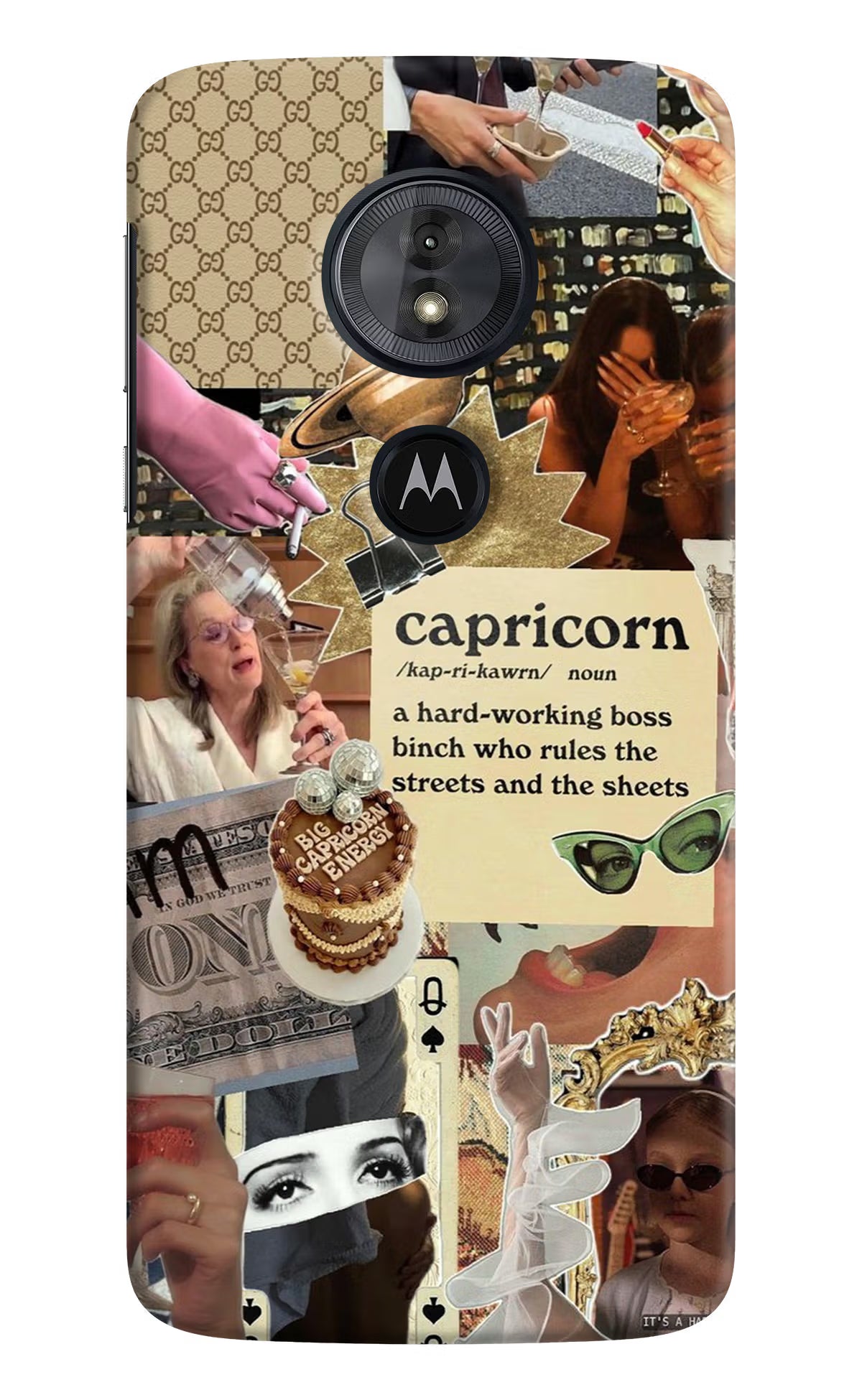 Capricorn Zodiac Moto G6 Play Hard Case Back Cover by Casekaro
