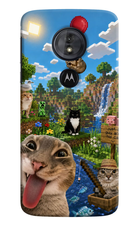 Minecraft Cat Chaos Moto G6 Play Hard Case Back Cover by Casekaro