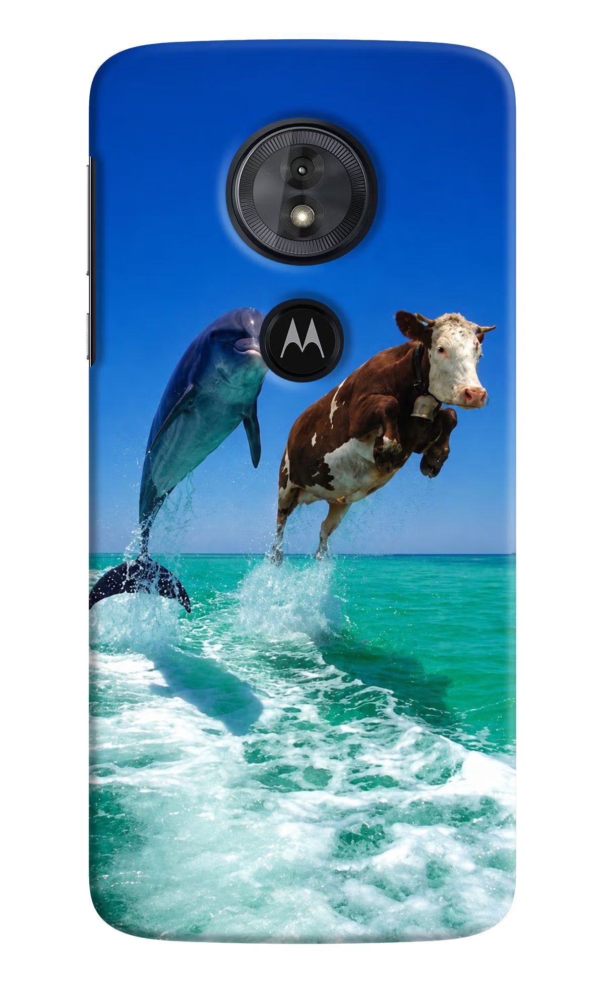 Dolphin vs Cow Moto G6 Play Back Cover