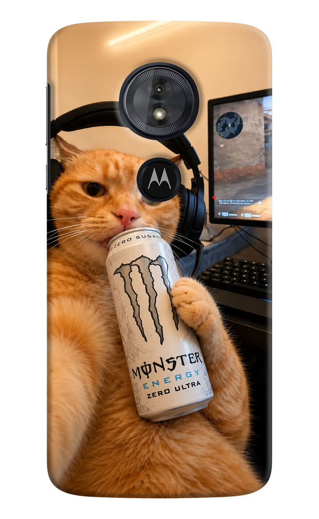 Gamer Cat Energy Moto G6 Play Hard Case Back Cover by Casekaro