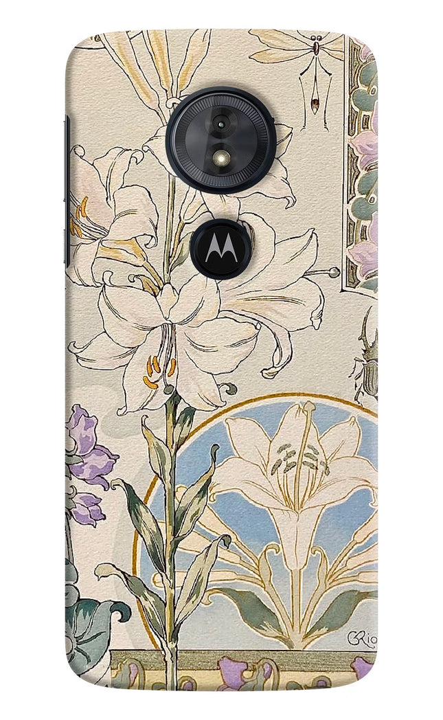White Lily Moto G6 Play Hard Case Back Cover by Casekaro