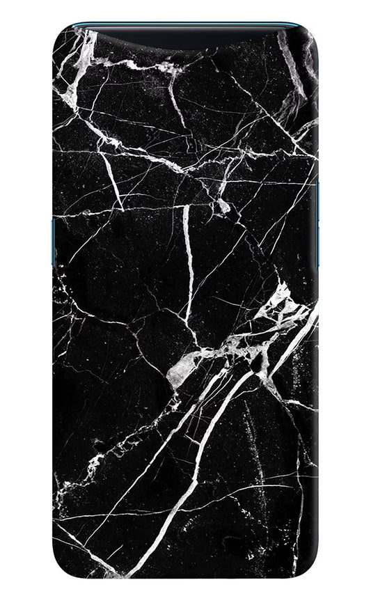 Black Marble Pattern Oppo Find X Hard Case Back Cover by Casekaro