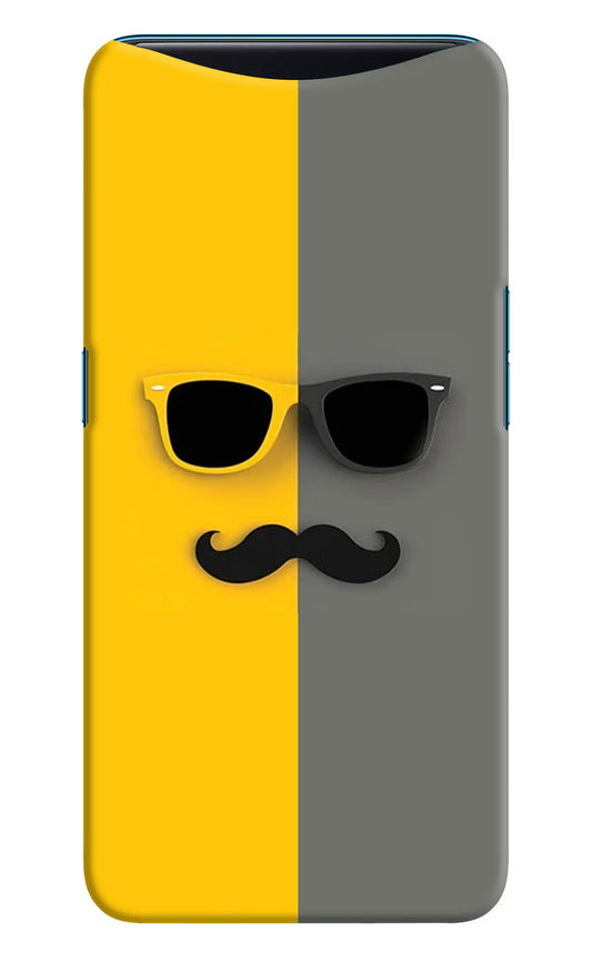 Sunglasses with Mustache Oppo Find X Hard Case Back Cover by Casekaro