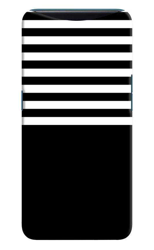 Black and White Print Oppo Find X Hard Case Back Cover by Casekaro