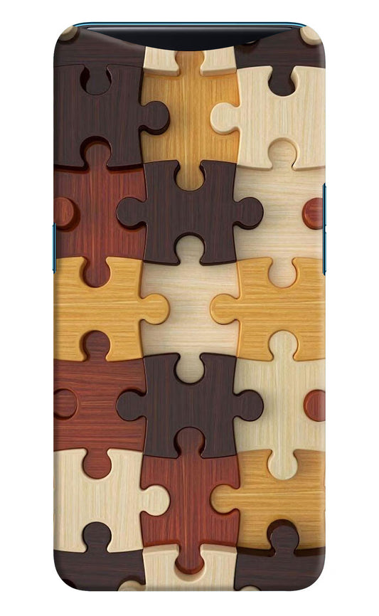 Wooden Puzzle Oppo Find X Hard Case Back Cover by Casekaro