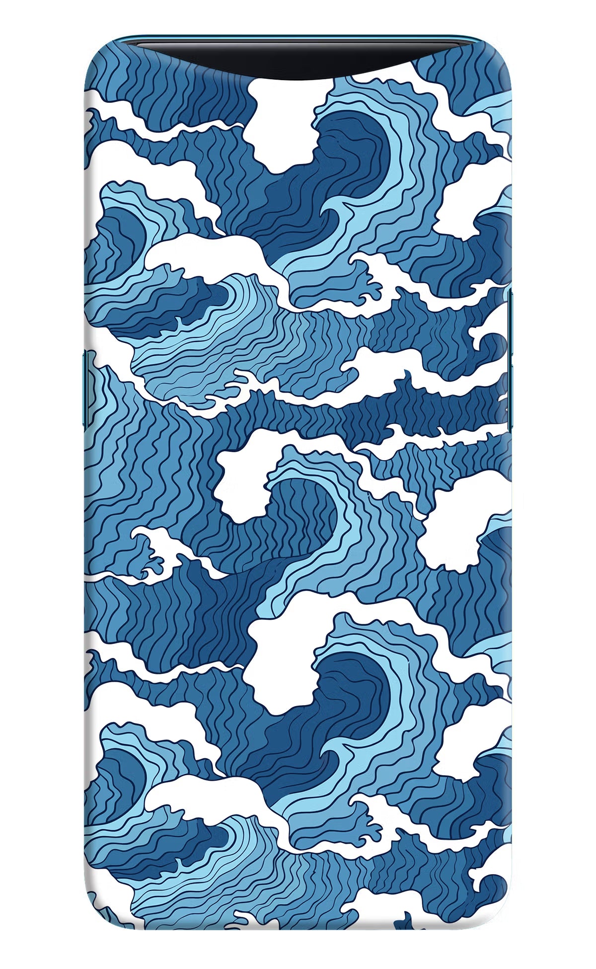 Blue Waves Oppo Find X Hard Case Back Cover by Casekaro