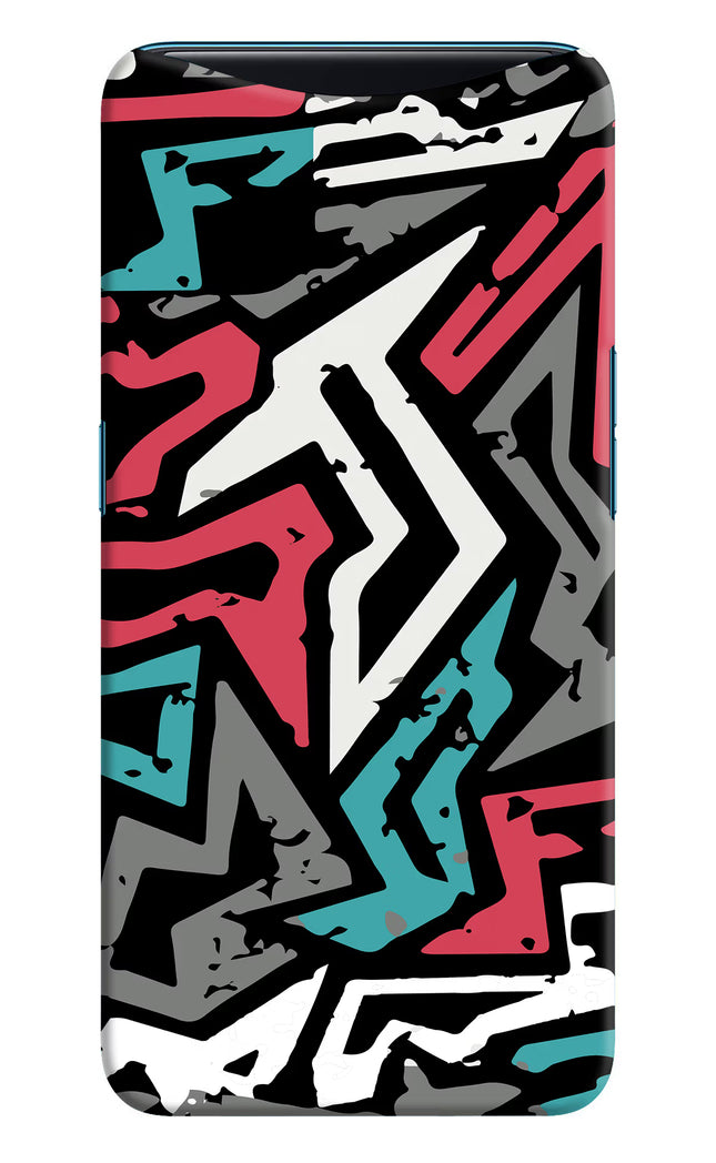 Geometric Graffiti Oppo Find X Hard Case Back Cover by Casekaro