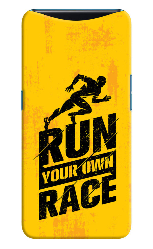 Run Your Own Race Oppo Find X Hard Case Back Cover by Casekaro