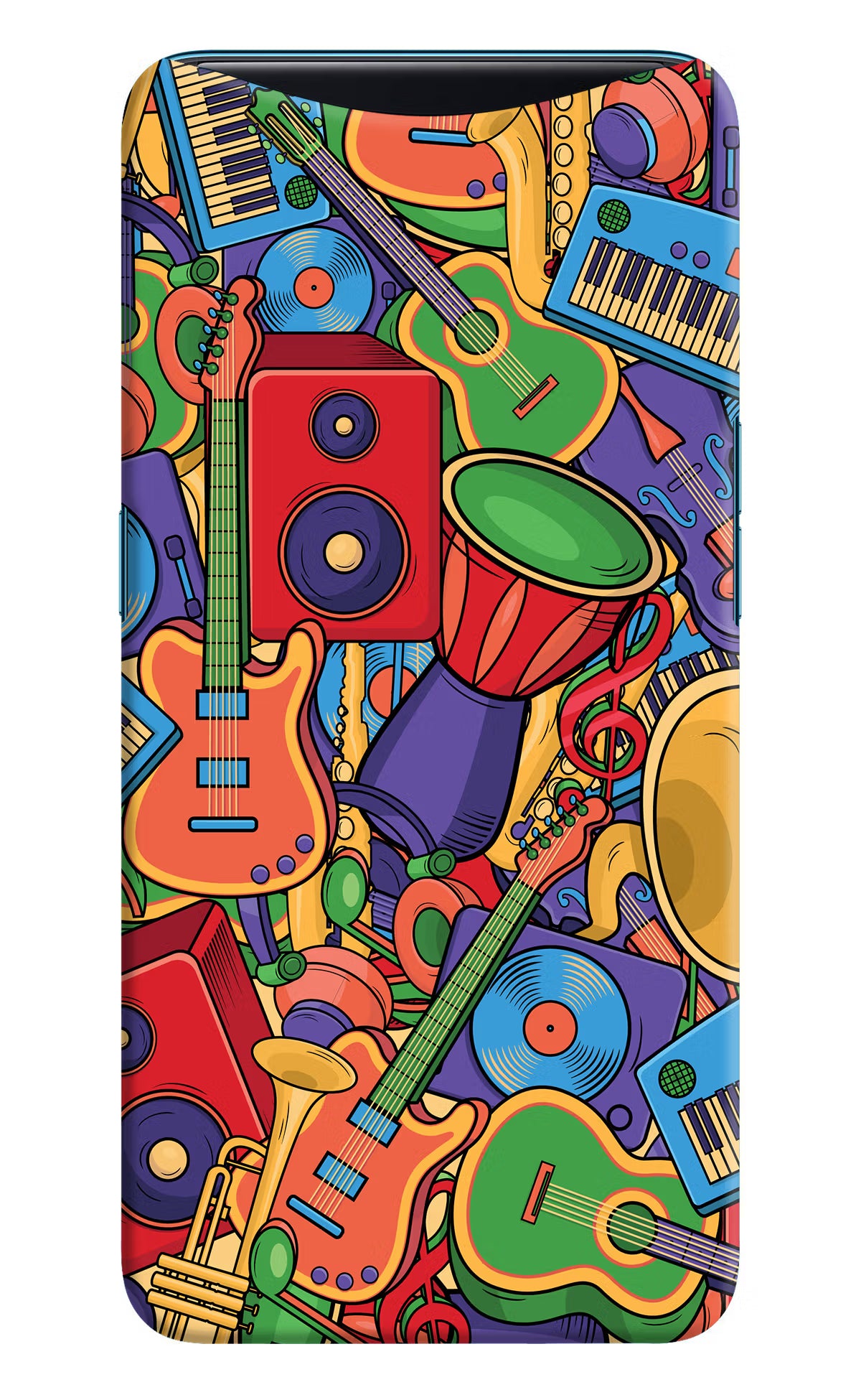 Music Instrument Doodle Oppo Find X Hard Case Back Cover by Casekaro