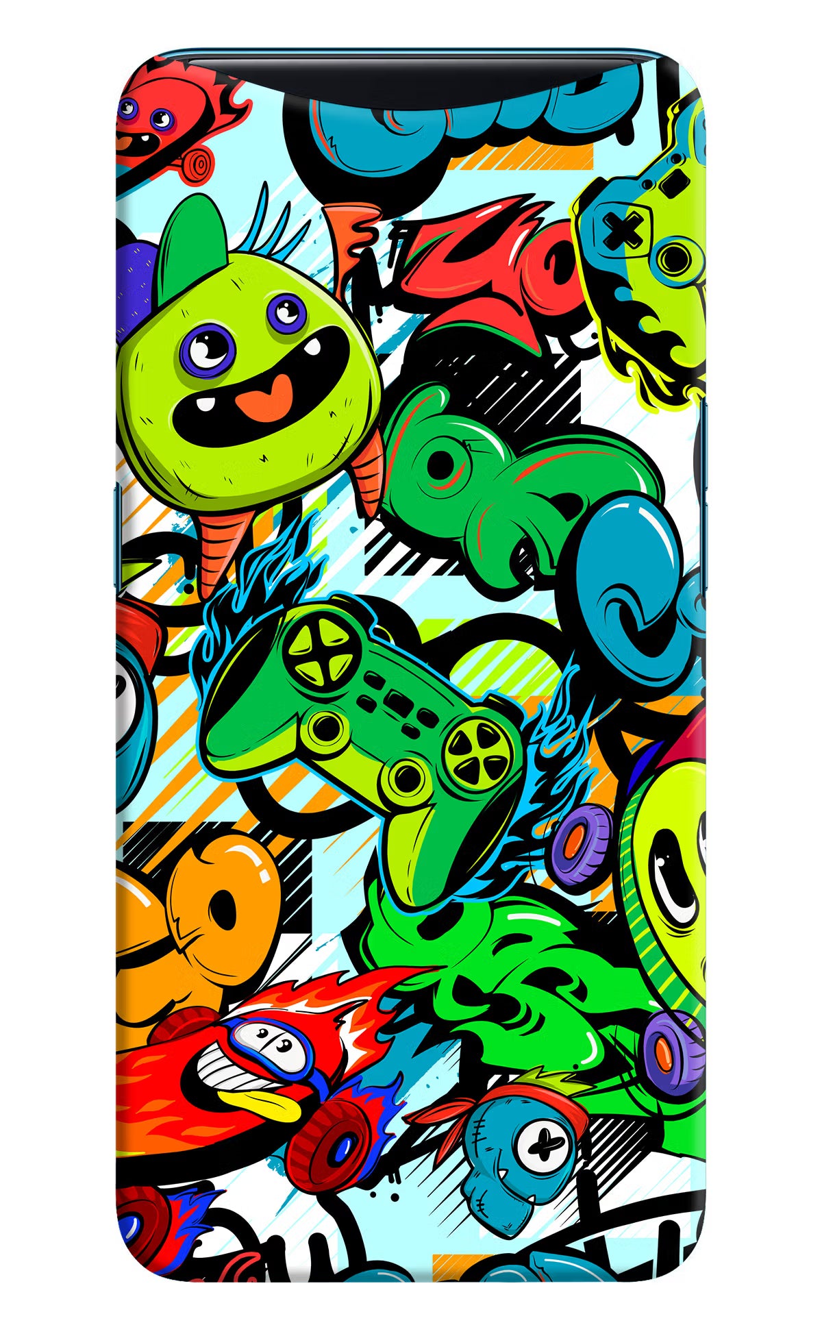 Game Doodle Oppo Find X Hard Case Back Cover by Casekaro