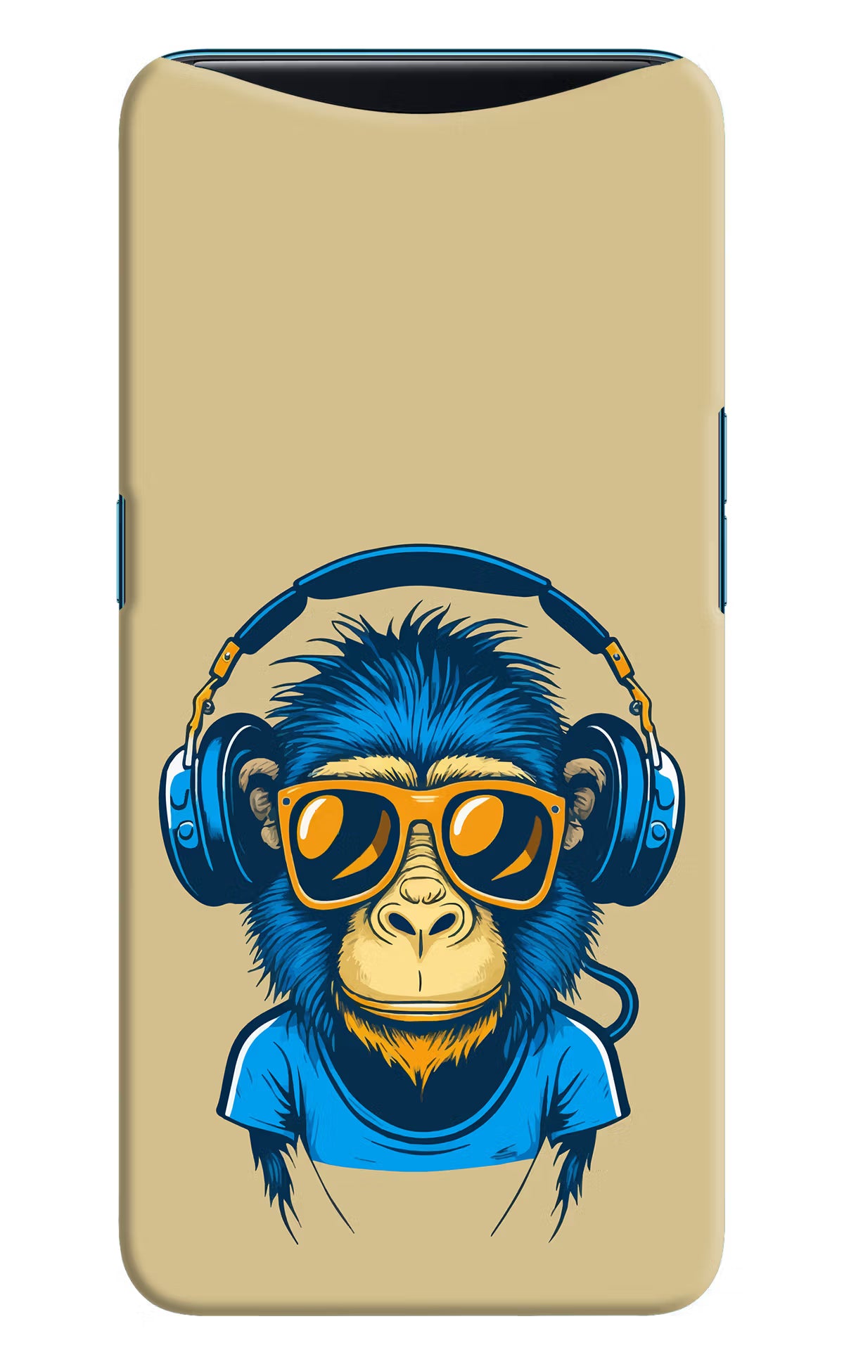 Monkey Headphone Oppo Find X Hard Case Back Cover by Casekaro