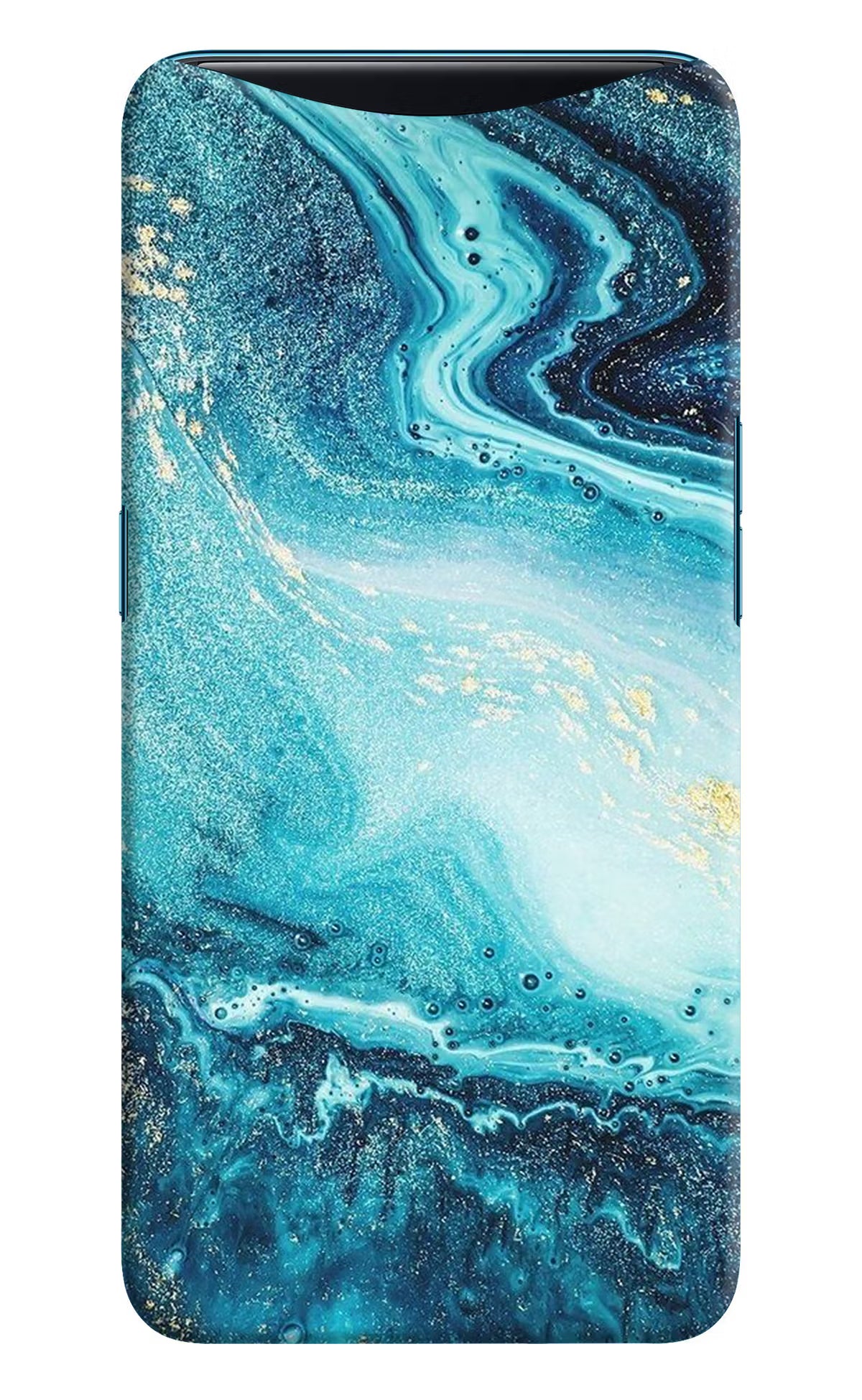 Blue Glitter Marble Oppo Find X Hard Case Back Cover by Casekaro