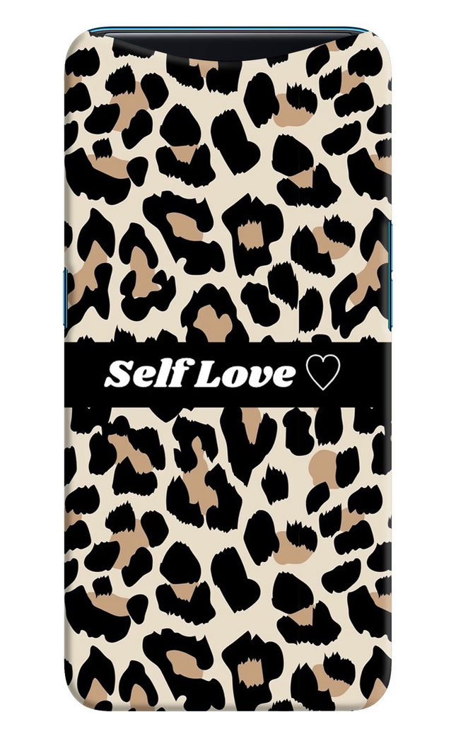 Leopard Print Self Love Oppo Find X Hard Case Back Cover by Casekaro