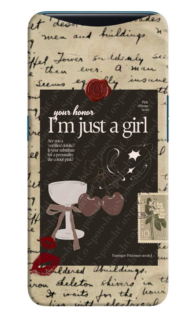 I am just a girl Oppo Find X Hard Case Back Cover by Casekaro