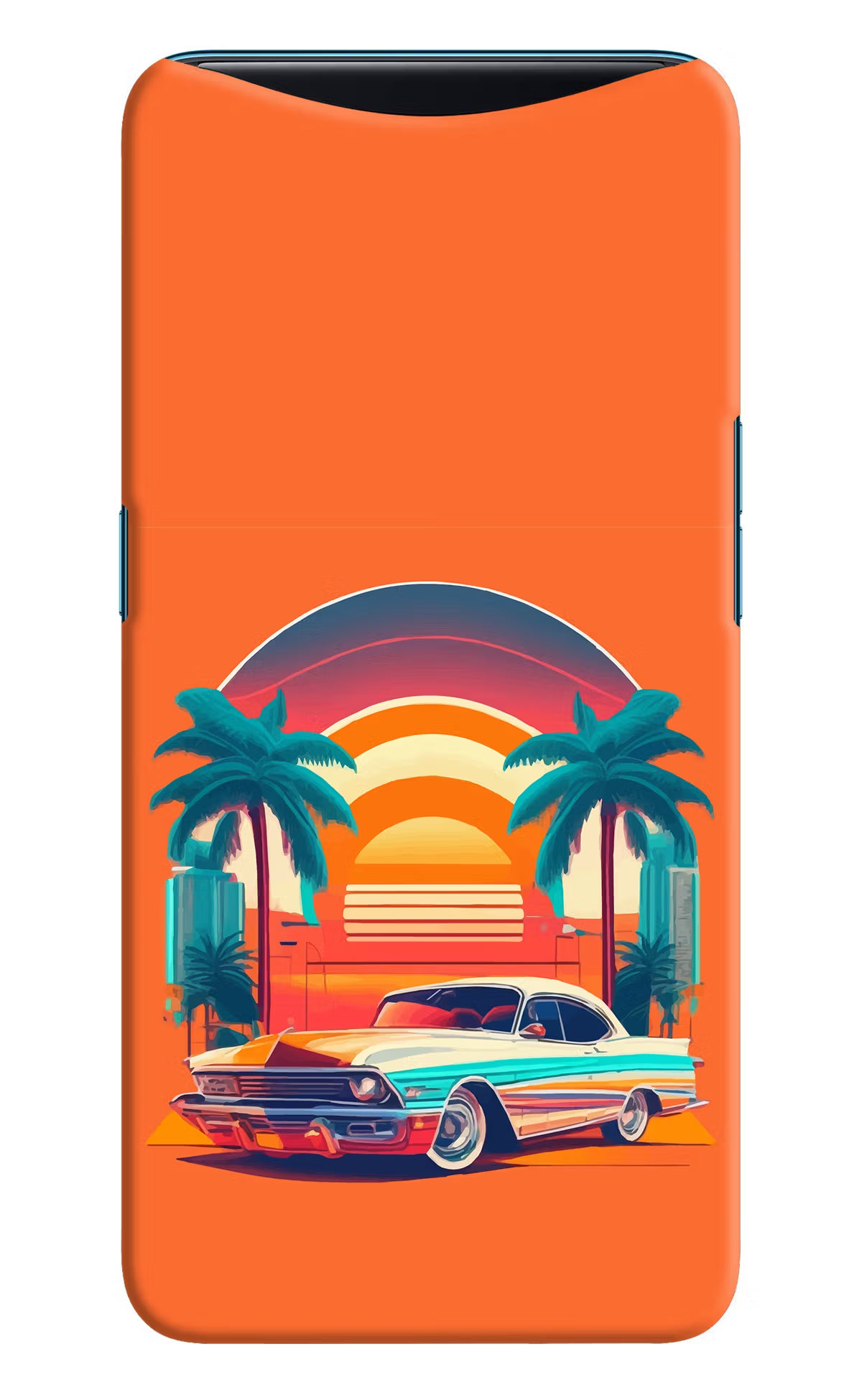 Palm Drive 80s Oppo Find X Hard Case Back Cover by Casekaro