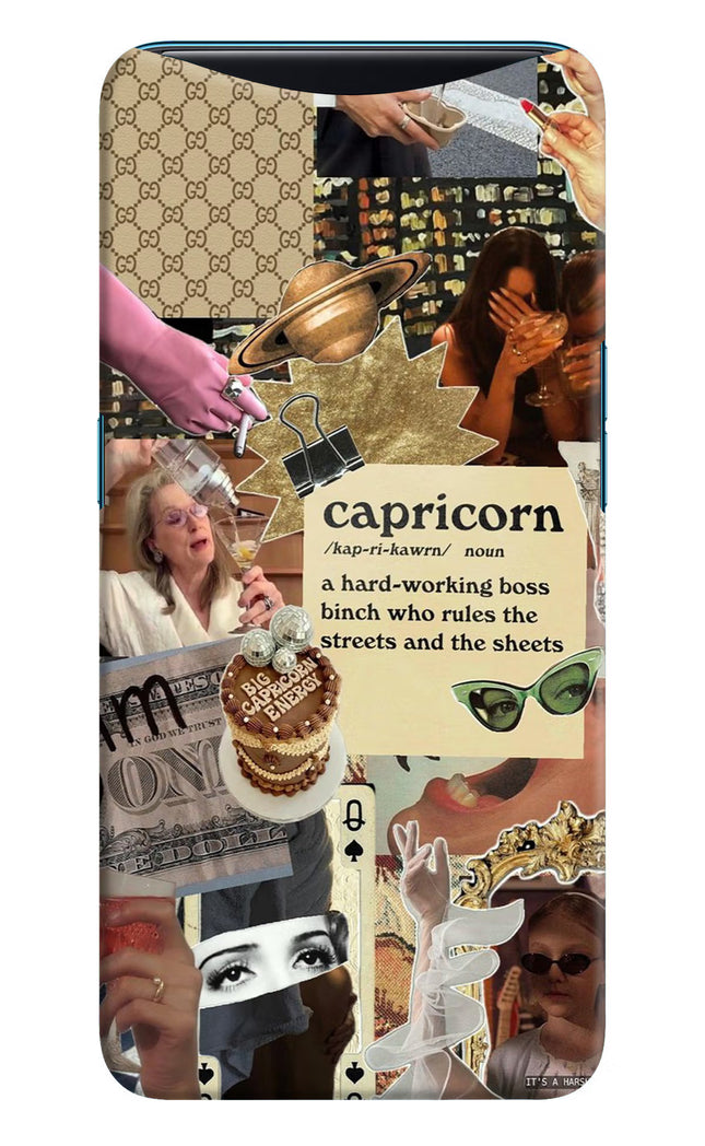 Capricorn Zodiac Oppo Find X Hard Case Back Cover by Casekaro