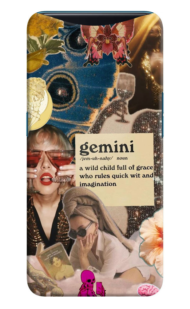 Gemini Zodiac Oppo Find X Hard Case Back Cover by Casekaro