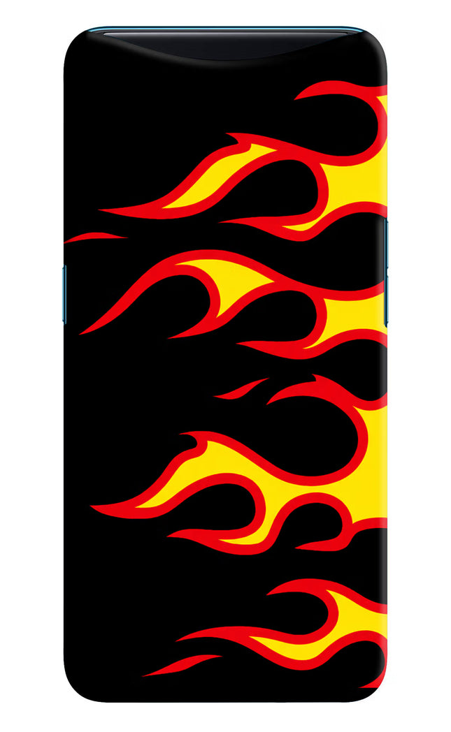 Side Sweep Flames Oppo Find X Hard Case Back Cover by Casekaro