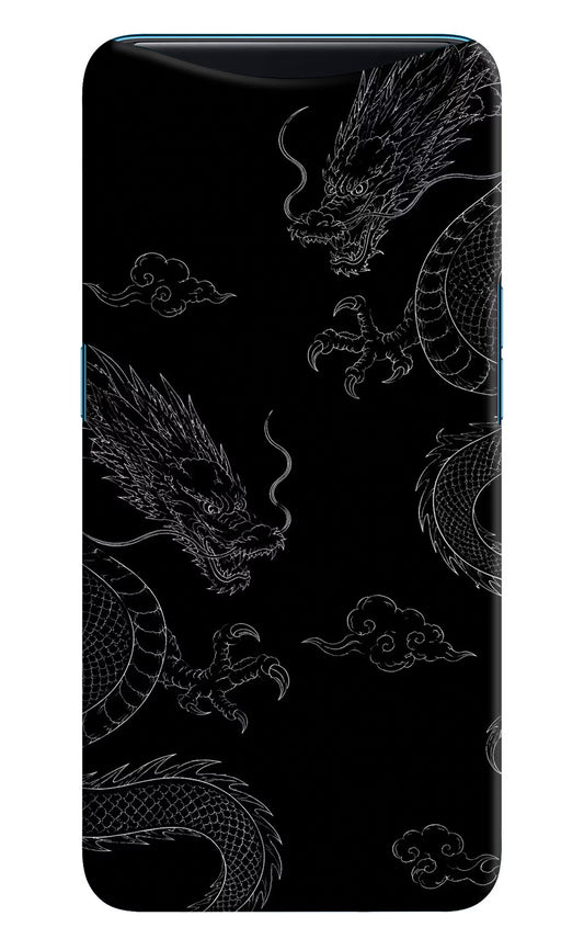 Twin Dragons Oppo Find X Hard Case Back Cover by Casekaro