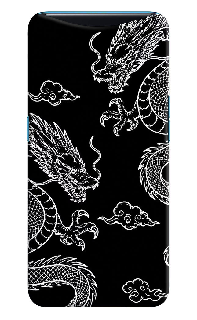 Twin Dragons Oppo Find X Hard Case Back Cover by Casekaro