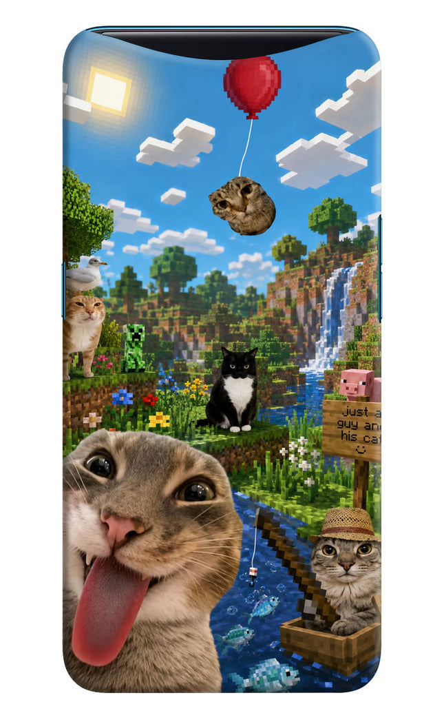 Minecraft Cat Chaos Oppo Find X Hard Case Back Cover by Casekaro