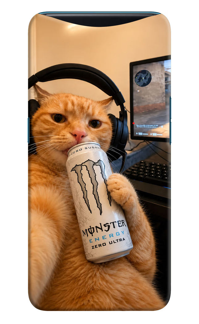 Gamer Cat Energy Oppo Find X Hard Case Back Cover by Casekaro