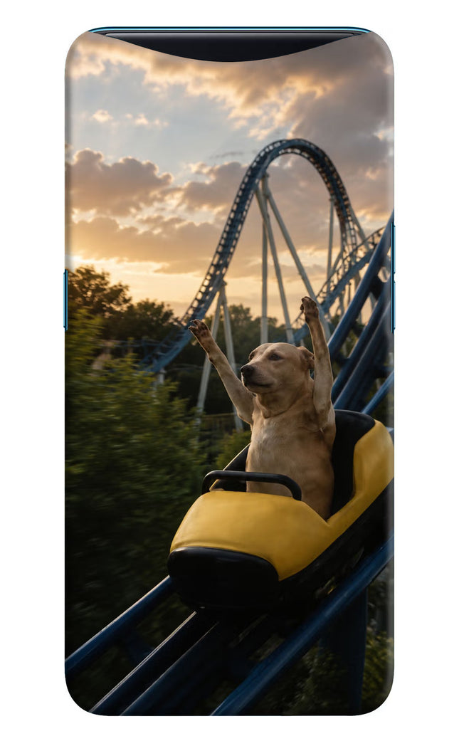 Rollercoaster Dog Oppo Find X Hard Case Back Cover by Casekaro