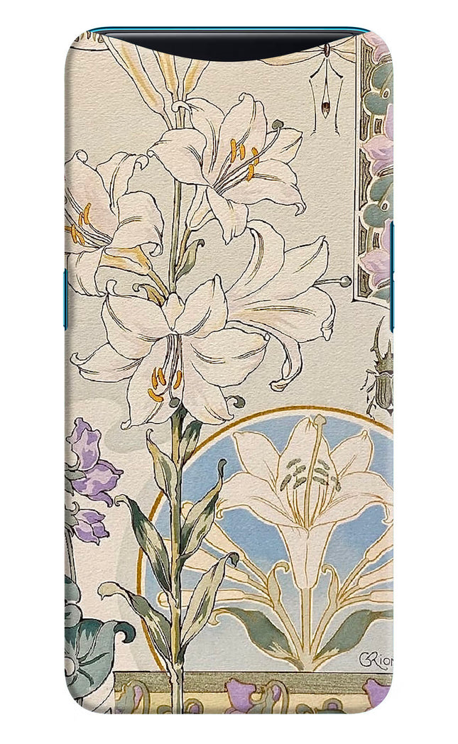 White Lily Oppo Find X Hard Case Back Cover by Casekaro