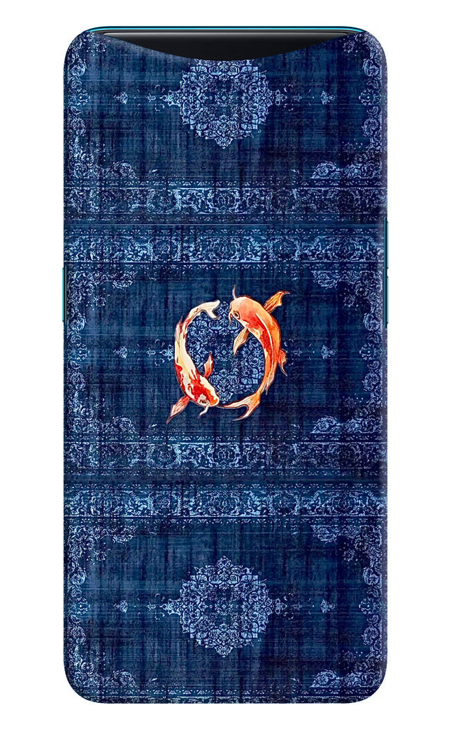 Koi Blue Oppo Find X Hard Case Back Cover by Casekaro