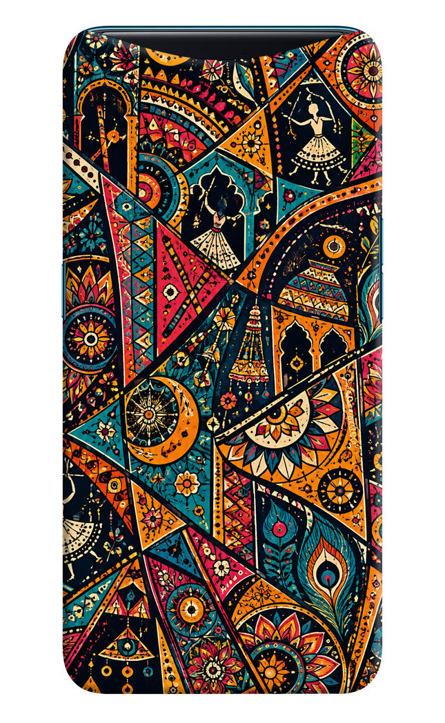 Folk Print Oppo Find X Hard Case Back Cover by Casekaro