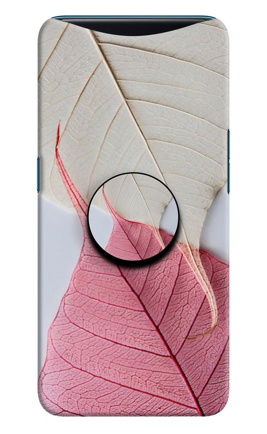 White Pink Leaf Oppo Find X Pop Case by Casekaro